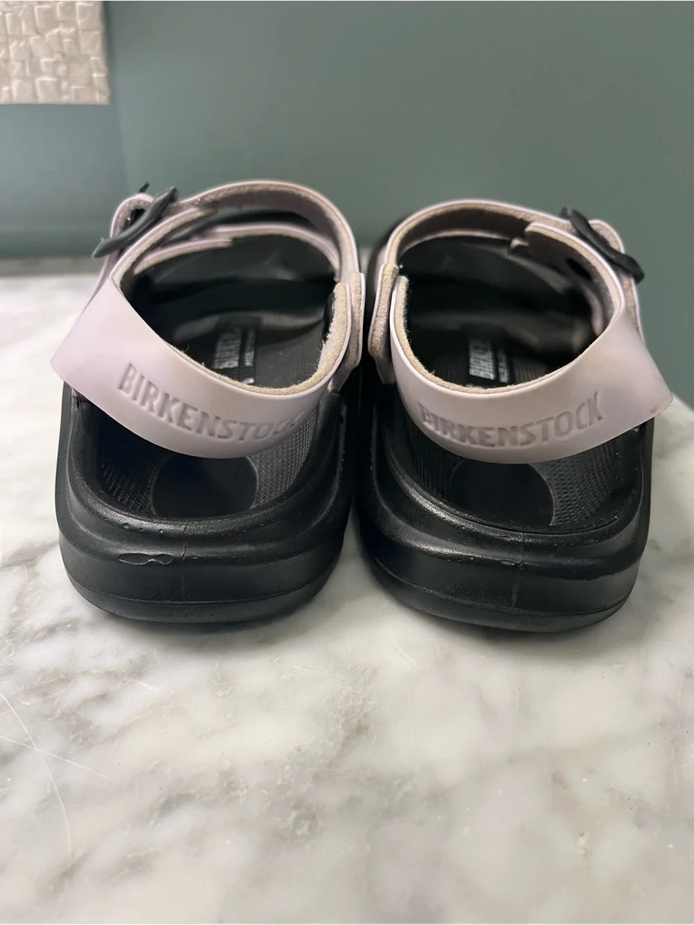Birkenstock Kids Two-Buckle Sandals in Light Pink and Black
